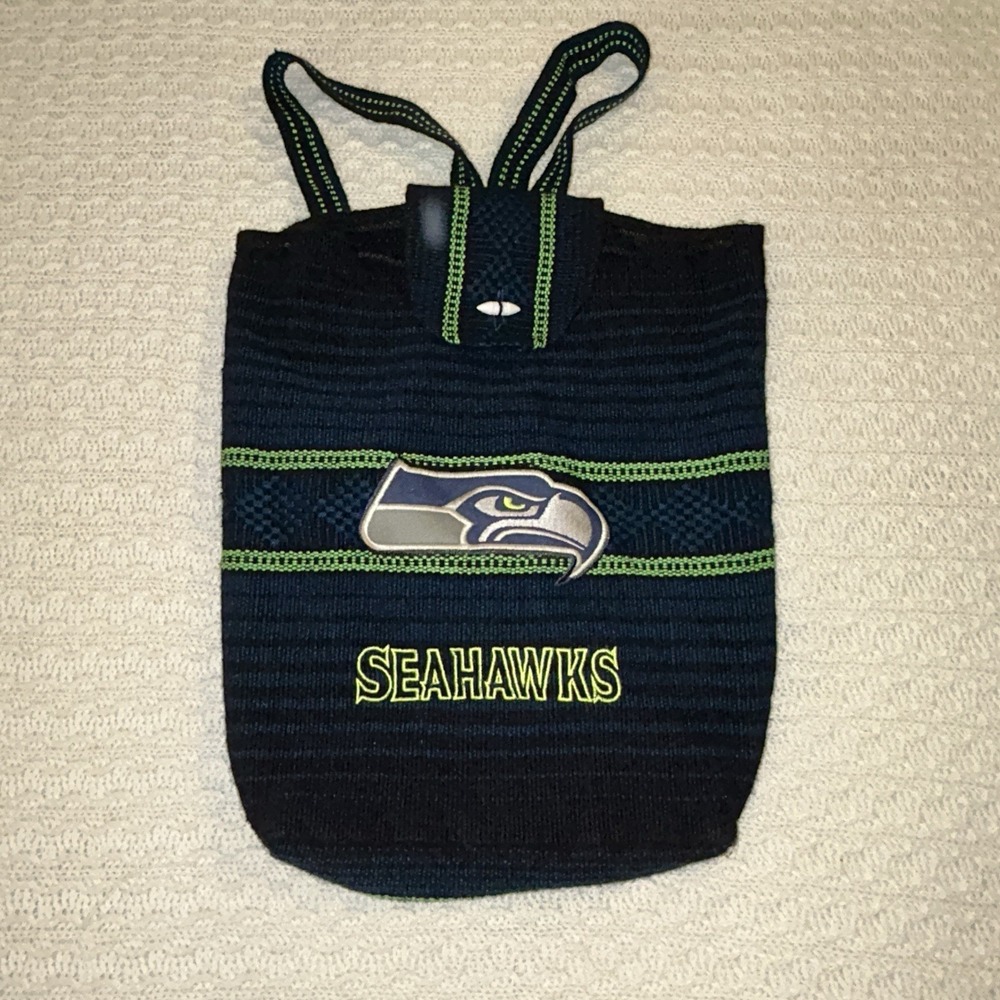 Seattle Seahawks Woven Cinch Backpack Book Bag Aztec Tote